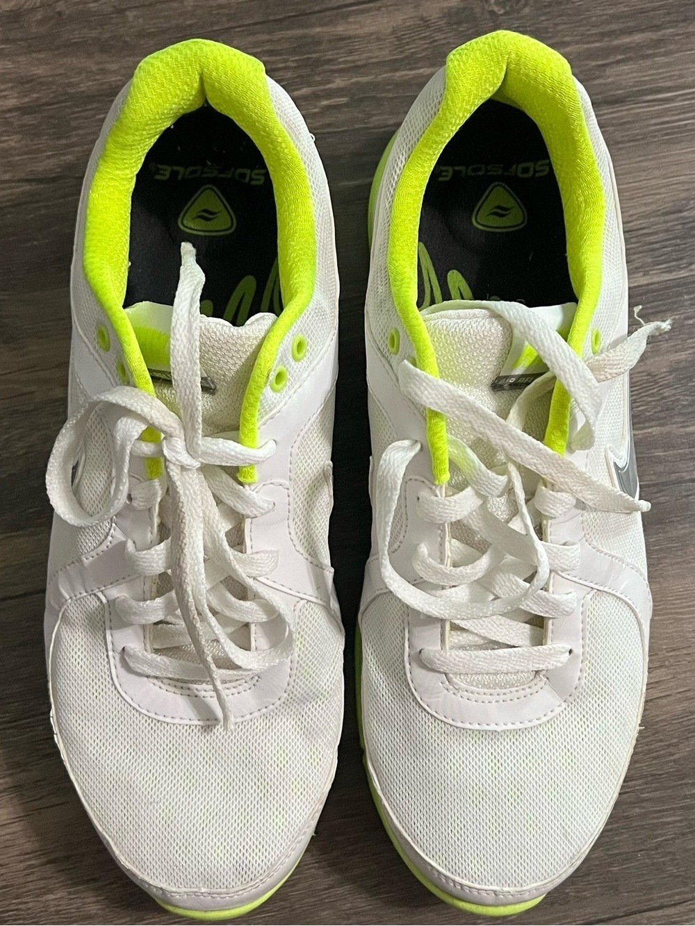 Nike Air Relentless Womens Size 11 Athletic Sneakers White Volt Neon Yellow